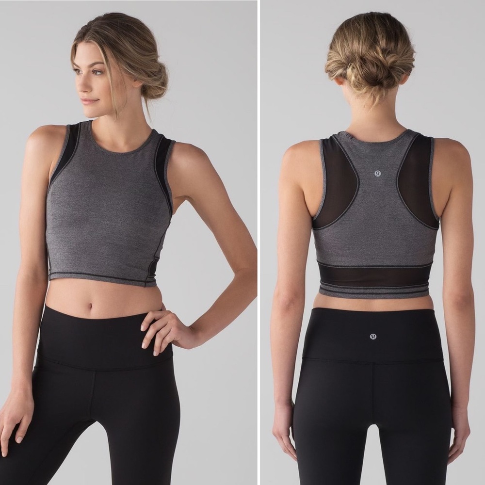 Lululemon Keep It Cropped Tank - 4 - Heathered Black